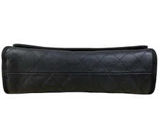 CC Top Handle Flap Bag Quilted Caviar with Grosgrain Medium