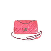 Chanel Patent Quilted Coco Shine Flap Pink Large