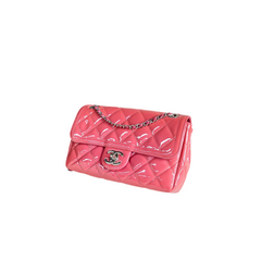 Chanel Patent Quilted Coco Shine Flap Pink Large