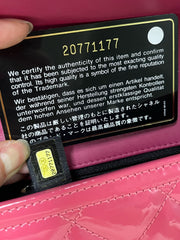 Chanel Patent Quilted Coco Shine Flap Pink Large