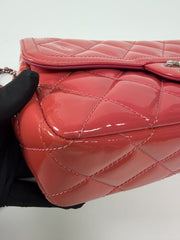 Chanel Patent Quilted Coco Shine Flap Pink Large