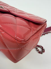 Chanel Patent Quilted Coco Shine Flap Pink Large