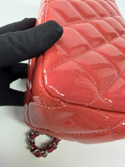 Chanel Patent Quilted Coco Shine Flap Pink Large