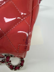 Chanel Patent Quilted Coco Shine Flap Pink Large