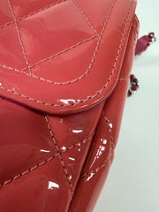 Chanel Patent Quilted Coco Shine Flap Pink Large
