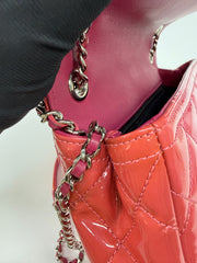 Chanel Patent Quilted Coco Shine Flap Pink Large