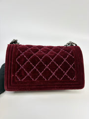 Chanel Velvet Le Boy Medium Flap Bag