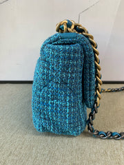 Chanel 19 Flap Bag Quilted Tweed Large