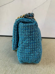 Chanel 19 Flap Bag Quilted Tweed Large