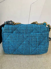 Chanel 19 Flap Bag Quilted Tweed Large