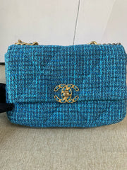 Chanel 19 Flap Bag Quilted Tweed Large