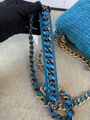 Chanel 19 Flap Bag Quilted Tweed Large