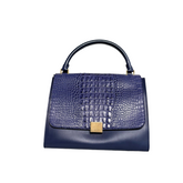 Celine Blue Python and Suede Trapeze Tote Bag