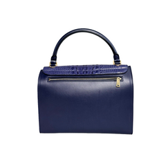 Celine Blue Python and Suede Trapeze Tote Bag