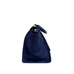 Celine Blue Python and Suede Trapeze Tote Bag