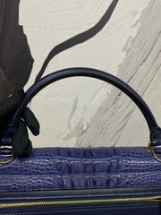 Celine Blue Python and Suede Trapeze Tote Bag