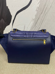 Celine Blue Python and Suede Trapeze Tote Bag