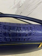 Celine Blue Python and Suede Trapeze Tote Bag