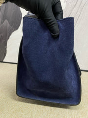 Celine Blue Python and Suede Trapeze Tote Bag