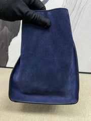 Celine Blue Python and Suede Trapeze Tote Bag