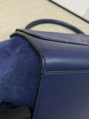 Celine Blue Python and Suede Trapeze Tote Bag