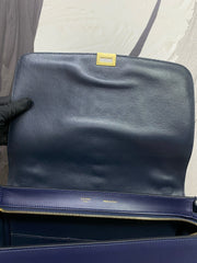 Celine Blue Python and Suede Trapeze Tote Bag