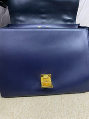 Celine Blue Python and Suede Trapeze Tote Bag