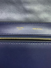 Celine Blue Python and Suede Trapeze Tote Bag
