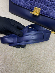 Celine Blue Python and Suede Trapeze Tote Bag