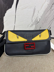 Fendi Leather Monster Mini Baguette Bag