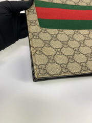 Gucci GG Supreme Web Brown Pouch