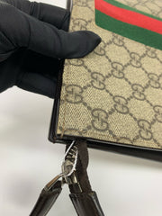 Gucci GG Supreme Web Brown Pouch