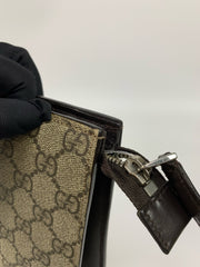 Gucci GG Supreme Web Brown Pouch