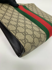 Gucci GG Supreme Web Brown Pouch