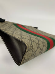 Gucci GG Supreme Web Brown Pouch