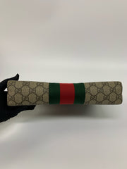 Gucci GG Supreme Web Brown Pouch
