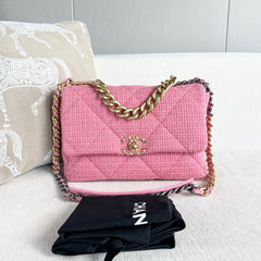 Chanel 19 Flap Bag Quilted Tweed Large