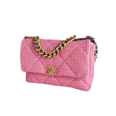 Chanel 19 Flap Bag Quilted Tweed Large