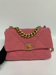 Chanel 19 Flap Bag Quilted Tweed Large