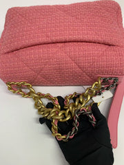 Chanel 19 Flap Bag Quilted Tweed Large