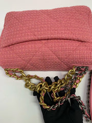 Chanel 19 Flap Bag Quilted Tweed Large