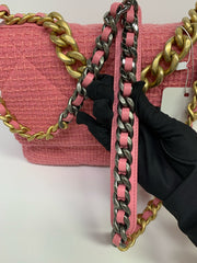 Chanel 19 Flap Bag Quilted Tweed Large