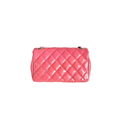 Chanel Patent Quilted Coco Shine Flap Pink Large