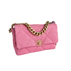 Chanel 19 Flap Bag Quilted Tweed Large